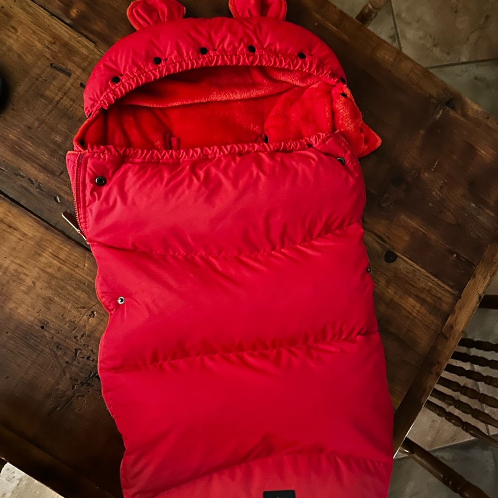 Red Baby Bunting Bag with Hood